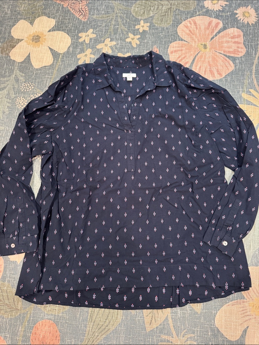 J. Jill Navy Tunic Shirt Sz XL